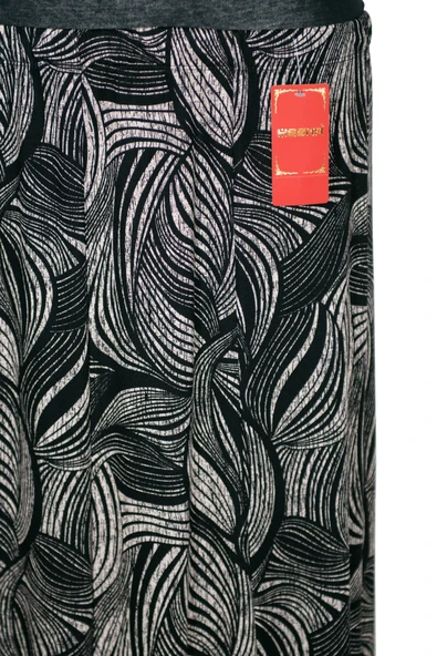 Hesna Kadın Betül 8 Parça Lastikli Astarsız Siyah Etek Desen 48 - Resim 2