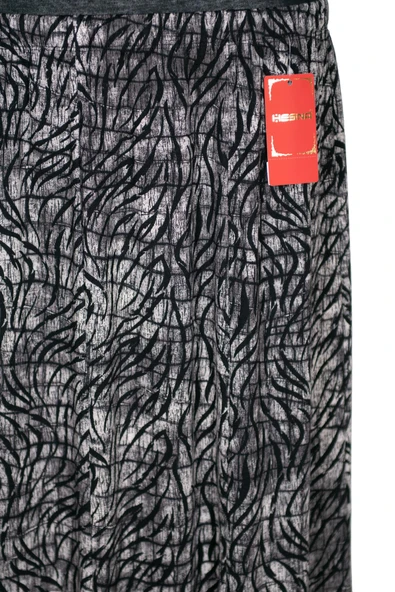 Hesna Kadın Ecem Battal Beden 8 Parça Lastikli Gri Etek D46 - 2