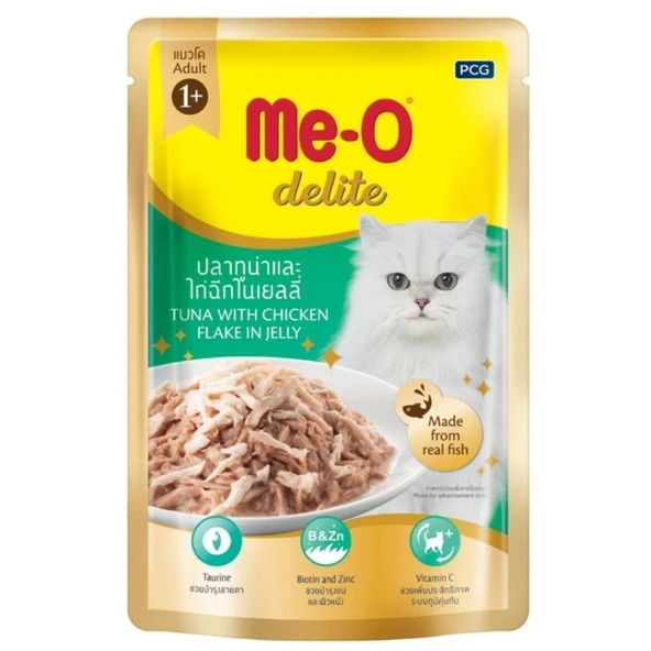 Me-o Delite Ton Balıklı ve Tavuklu Jelly Kedi Yaş Mama 70 Gr ürün görseli 1