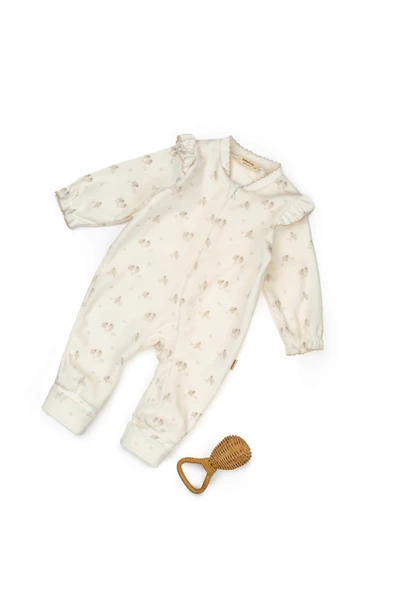 Bebek Uzun Kollu Kadife Tulum %100 Organik Pamuk - Yenidoğan - Csy6057