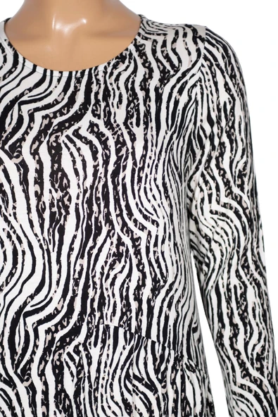 Barem Kadın Funda Belden Basene Büzgülü Penye Siyah Elbise D54 - 2