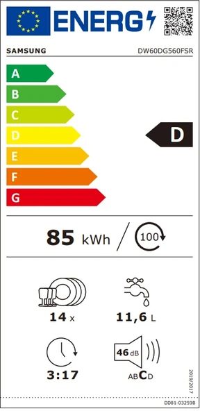 Samsung DW60DG560FSRTR 6 Program 14 Kişilik Bulaşık Makinesi - Resim 4