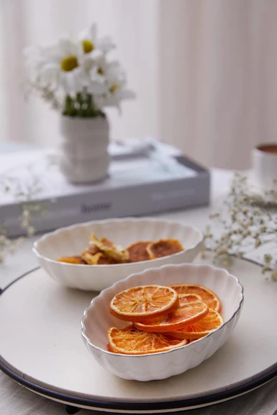 Kütahya Porselen Bone Luz Form Oval Kase Platin File 4 Parça 15cm BNLZF15OKSS2220