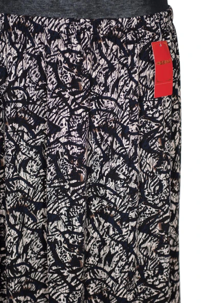 Hesna Kadın Ecem Battal Beden 8 Parça Lastikli Siyah Etek D48 - 2