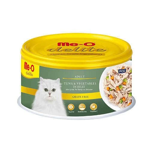 Me-O Delite Jöle İçinde Ton & Sebze Tahılsız Kedi Konservesi 80 Gr ürün görseli 1