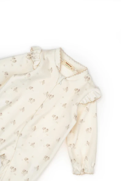 Bebek Uzun Kollu Kadife Tulum %100 Organik Pamuk - Yenidoğan - Csy6057 - 4