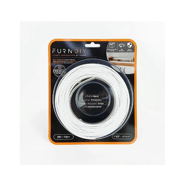 Furndiy Kendinden Yapışkanlı Kenar ve Köşe Koruyucu Şerit Bant Beyaz 40 mm x 7,5 mt - 2