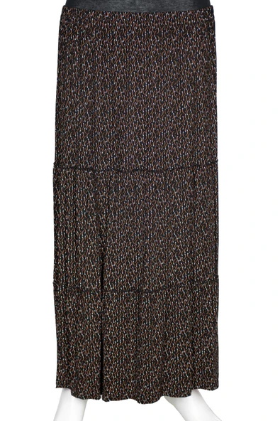 Hesna Kadın Nursel Lastikli 3 Kat Astarsız Siyah Penye Etek D42