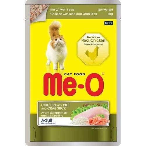 Meo Pouch Tavuklu Pirinçli Ve Yengeçli Kedi Konservesi 80 Gr ürün görseli 1