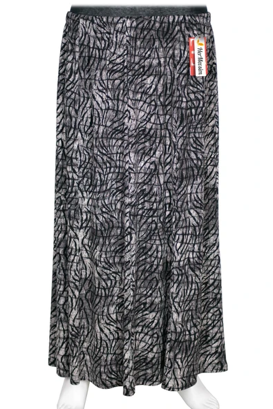 Hesna Kadın Ecem Battal Beden 8 Parça Lastikli Gri Etek D46