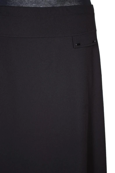 Hesna Kadın Dilşah Battal Beden Krep Çan Süs Cepli Aks Siyah Etek - Resim 3