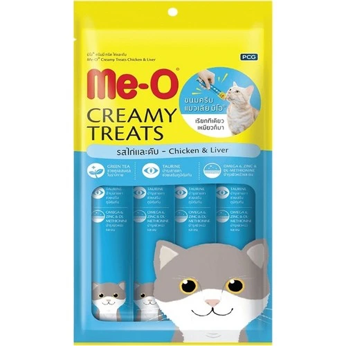 Me-O Creamy Treats Tavuklu ve Ciğerli Likit Kedi Ödülü 60 gr ürün görseli 1