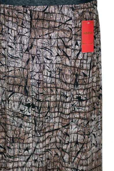 Hesna Kadın Betül 8 Parça Lastikli Astarsız Taş Beji Etek Desen 46 - Resim 2