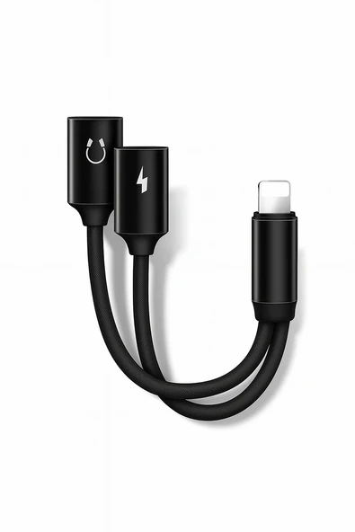 QASUL Lightning Kulaklık Şarj Çoklayıcı iphone Uyumlu Çevirici Dönüştürücü Adaptör