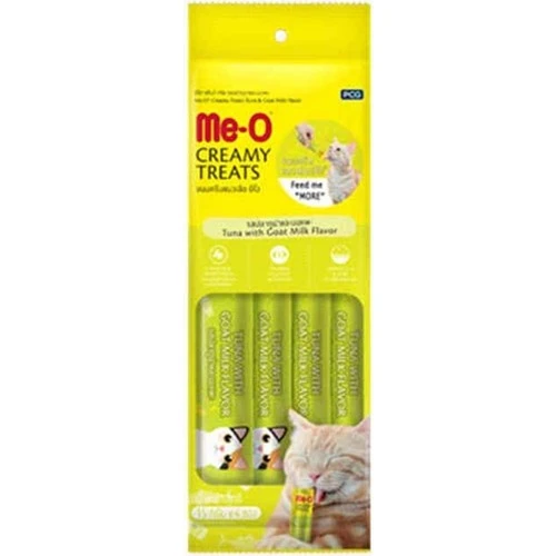 Me-O Creamy Treats Ton Balığı ve Keçi Sütlü Ek Besin ve Kedi Ödülü 4x15gr ürün görseli 1
