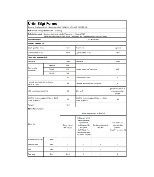 Samsung RT62K704RWW/TR 622 LT No-Frost Çift Kapılı Buzdolabı - Resim 8