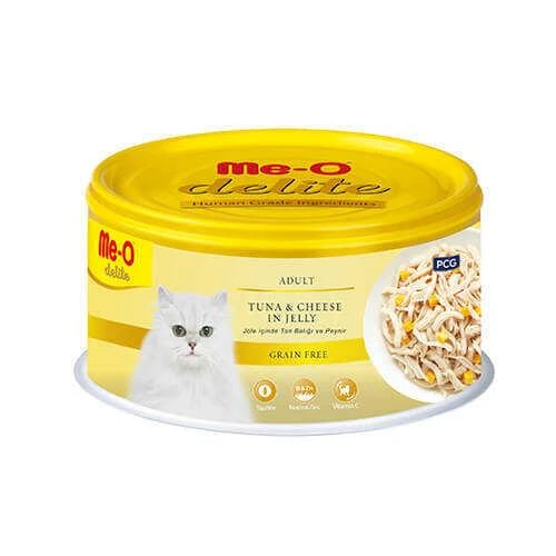 Me-O Delite Jöle İçinde Ton & Peynir Tahılsız Kedi Konserve 80 Gr