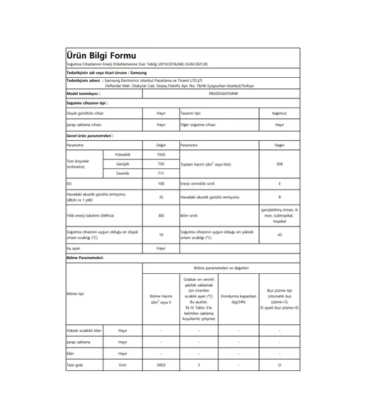 Samsung RB50DG601EWW Kombi No Frost Buzdolabı - Resim 3