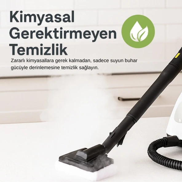 Mieco Stella Deluxe  5 Bar/ 2100W / Çok Fonksiyonlu 20 Parça Buharlı Temizleme Makinası - Beyaz - Resim 6