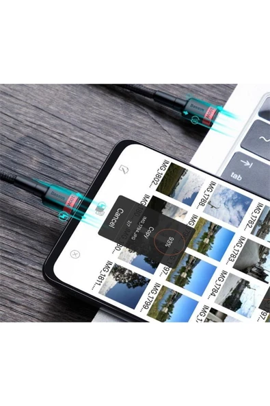 Baseus Type C To Type C 100 Watt Süper Hızlı Şarj Data Kablosu 2 Metre Pd - 8