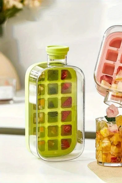 Tilbe Home Yeni Nesil Pipetli Buz Kalıbı Büyük Matara Buz Kalıbı Su Şişesi Kapaklı Taşınabilir Buz Küpü 800ml - 2
