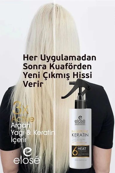 Elose Kırıklara Karşı Etkili Besleyici Onarıcı Keratin ve Biotinli Saç Bakım Fön Sütü 250 ml. - 6