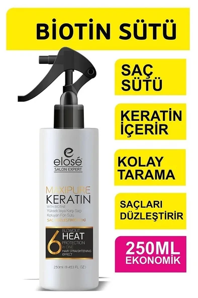 Elose Kırıklara Karşı Etkili Besleyici Onarıcı Keratin ve Biotinli Saç Bakım Fön Sütü 250 ml.