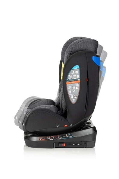 Kanz ThroneFix 360 Derece Dönebilen 0-36 kg Oto koltuğu Siyah - 5