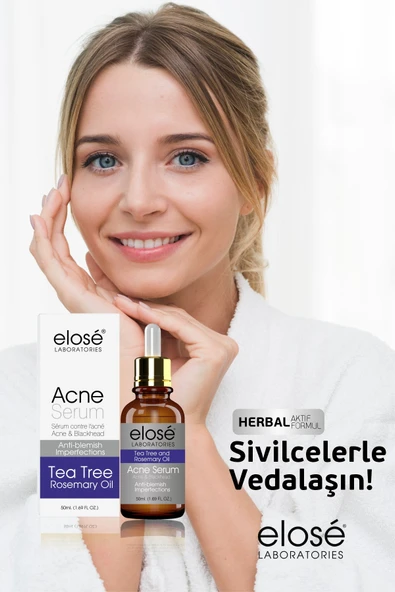 Elose Rosemary Oil Çay Ağacı Yağı Akne ve Siyah Nokta Cilt Bakım Serumu 50 ml. - 4
