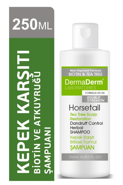 Dermaderm At Kuyruğu Bitkisi ve Çay Ağacı Özlü Bitkisel Formül Kepek Şampuanı 250 ml - 6