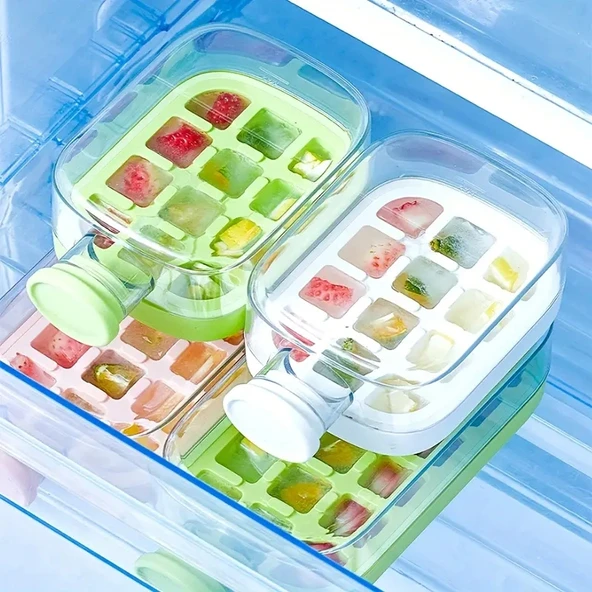 Tilbe Home Yeni Nesil Pipetli Buz Kalıbı Matara Buz Kalıbı Retro Su Şişesi Kapaklı Taşınabilir Buz Küpü 500ml - 4