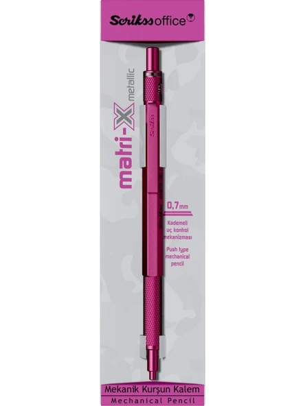 Scrikss Matri-X Versatil 0.7 mm Metalik Pembe Şeffaf Ambalaj 5598 ürün görseli