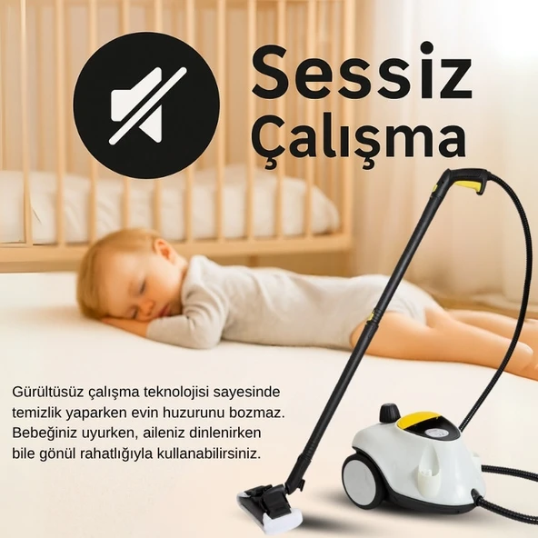 Mieco Stella Deluxe  5 Bar/ 2100W / Çok Fonksiyonlu 20 Parça Buharlı Temizleme Makinası - Beyaz - Resim 7