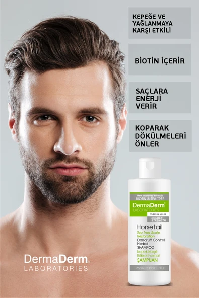 Dermaderm At Kuyruğu Bitkisi ve Çay Ağacı Özlü Bitkisel Formül Kepek Şampuanı 250 ml - 5