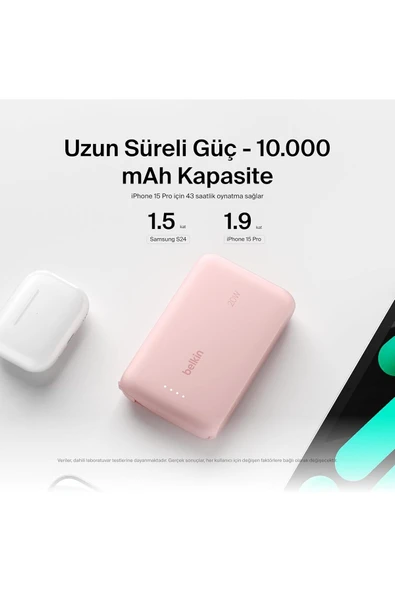 Belkin Belkin BoostCharge Powerbank, Entegre Type-C Kablolu 10K PD 20W - Resim 5