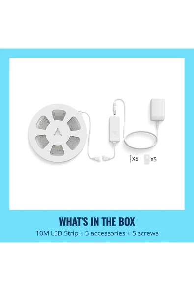 Wiz RGBIC 5 Metre Akıllı Led Şerit (16 Milyon Renk, Wi-Fi Kontrollü) - Google Home, Alexa and HomeKit - Resim 2