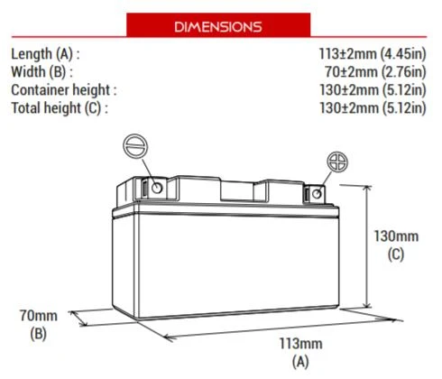 BS BATTERY BTX7L-BS Motosiklet Aküsü - Resim 2