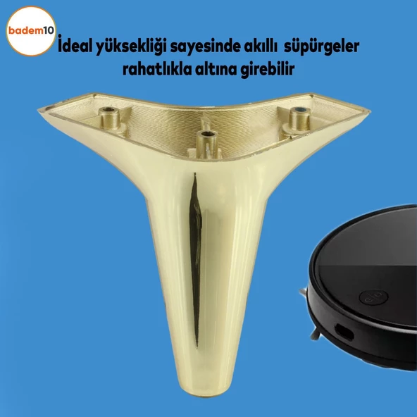 Aspen Mobilya Kanepe Sehpa Puf Koltuk Ünite Ayağı Gold Altın Baza Ayak 12 Cm (4 ADET) - 2