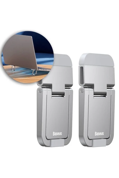 Baseus Katlanabilir Portatif Macbook Dizüstü Bilgisayar Laptop Stand Ayağı Gümüş
