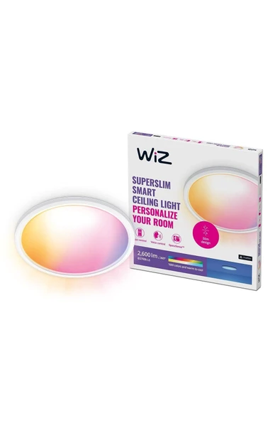 Wiz SuperSlim 22W Beyaz Sıva Üstü RGB Akıllı LED Yuvarlak Panel Tavan Armatürü 42 cm çapında 2600 Lumen - 1