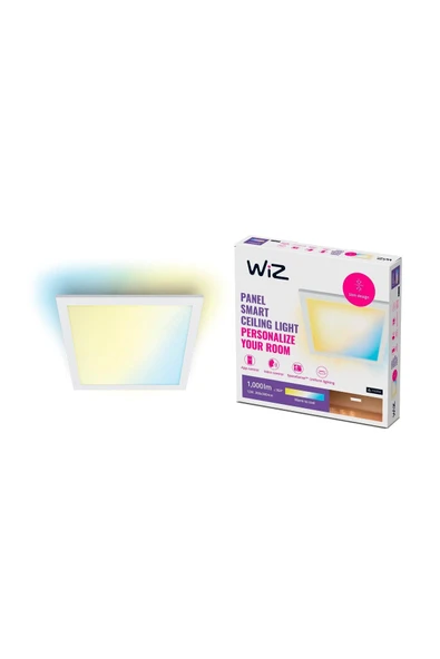 Wiz Beyaz Akıllı Sıva Üstü Sarı-Beyaz Ambiyans Kare Panel Tavan Armatürü 12W - 1