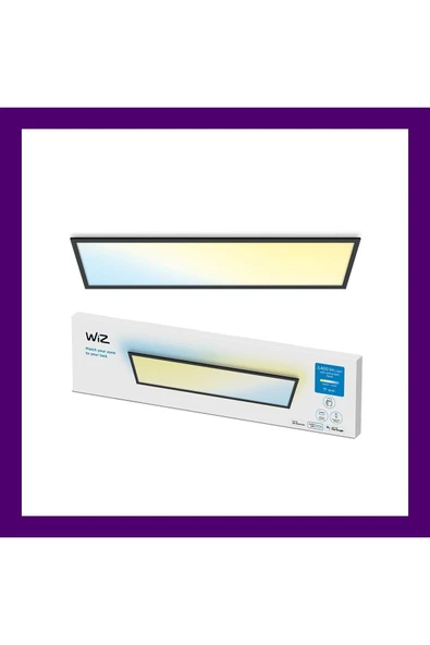 Wiz Siyah Akıllı Sıva Üstü Sarı-Beyaz Ambiyans Dikdörtgen Panel Tavan Armatürü 36W - 4