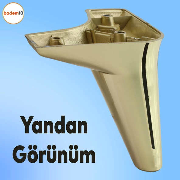 Aspen Mobilya Kanepe Sehpa Puf Koltuk Ünite Ayağı Gold Altın Baza Ayak 12 Cm (4 ADET) - 7