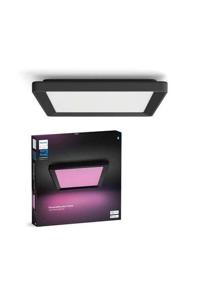 Philips Hue Tento Siyah Sıva Üstü RGB Akıllı LED Panel Tavan Armatürü 30x30cm 1340 Lumen - 1