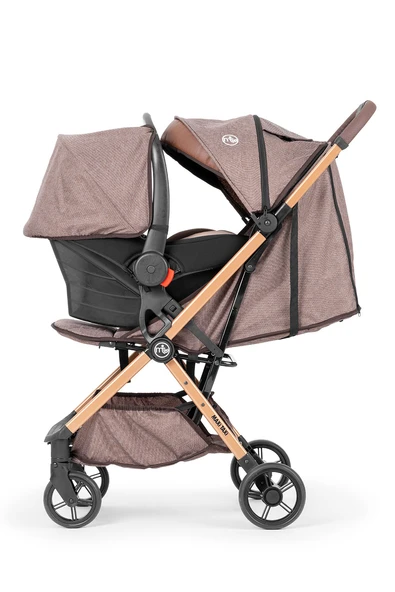 Maxi Taxi Airmini Otomatik Katlanır Kabin Boy Travel Sistem Bebek Arabası Kahverengi - Resim 2