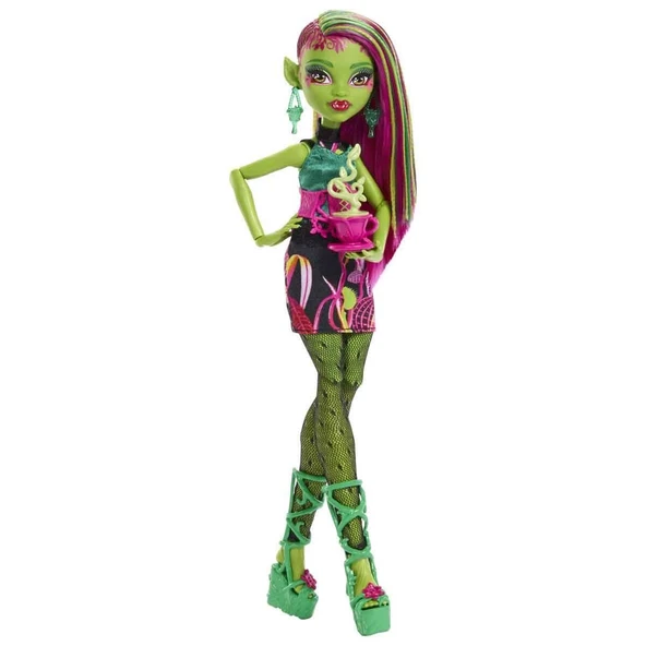 Orjinal Monster High Bebekleri Monster Garden Mysteries Gizemli Arkadaşlar Monster High Seri 4 Bebekleri Venüs Mcflytrap - Resim 5
