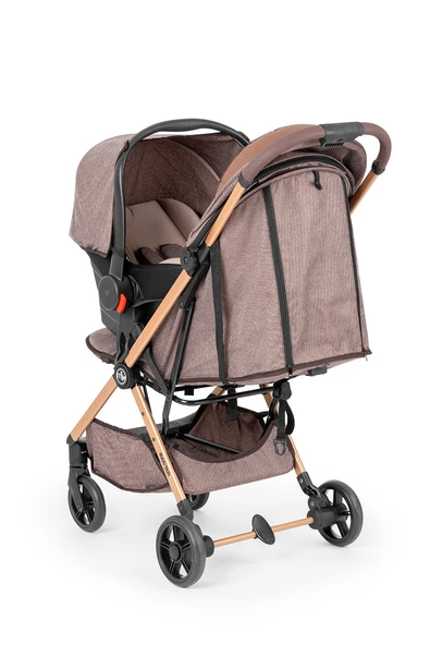 Maxi Taxi Airmini Otomatik Katlanır Kabin Boy Travel Sistem Bebek Arabası Kahverengi - Resim 3