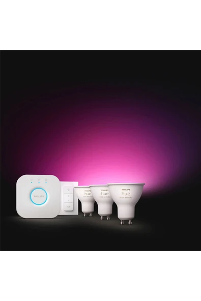 Philips HueWCA 4.2W GU10 Renkli Spot Akıllı Ampul 3'lü Başlangıç Seti (Kumandalı) - Resim 5