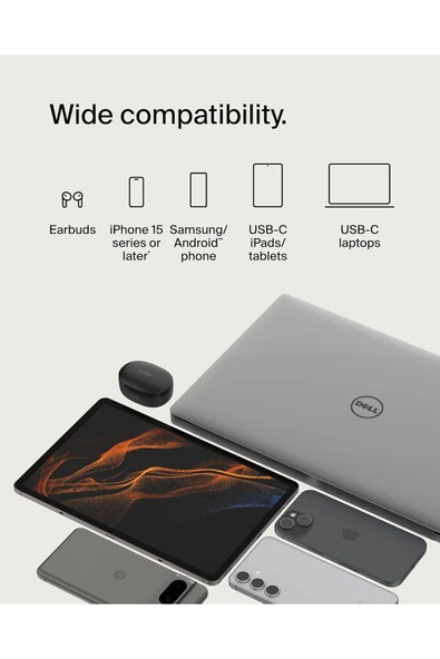 Belkin BoostCharge Örgülü USB-C Hızlı Şarj Kablosu iPhone 15, Galaxy S24, iPad, MacBook için - 1m, Siyah - 5