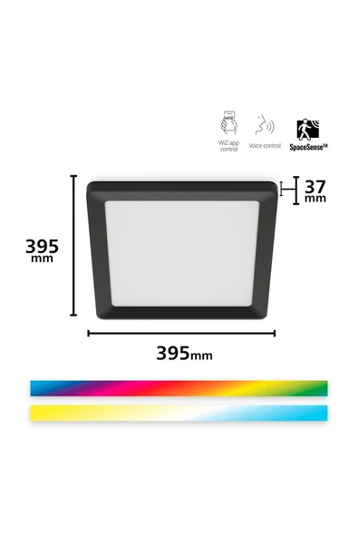 Wiz Siyah Akıllı Sıva Üstü RGB Kare Panel Tavan Armatürü 17W - 2